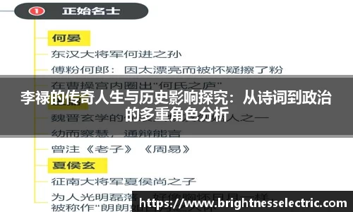 李禄的传奇人生与历史影响探究：从诗词到政治的多重角色分析
